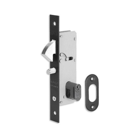 Fechadura Porta de Correr Haga Externa Nápole Preto Resinado Bico de Papagaio ? 2606b