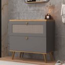 Ver imagem 1 de Gabinete de Banheiro 80cm sem Cuba Ref 800 Branco/Cinza/Itapuã