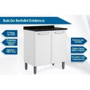 Ver imagem 2 de Balcão Cozinha para Cooktop com Tampo Evidence 7120 com 2 Portas 80cm Branco Bertolini