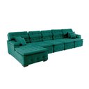 Ver imagem 7 de Sofá Orlando 4.20x2.10m com Chaise, Retrátil e Reclinável - Verde