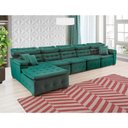 Ver imagem 6 de Sofá Orlando 4.20x2.10m com Chaise, Retrátil e Reclinável - Verde
