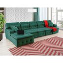Ver imagem 4 de Sofá Orlando 4.20x2.10m com Chaise, Retrátil e Reclinável - Verde