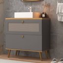 Ver imagem 1 de Gabinete de Banheiro 80cm com Cuba Ref 800 Branco/Cinza/Itapuã