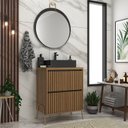 Ver imagem 1 de Gabinete de Banheiro 60cm com Cuba e Espelho Ref 650 Branco/Itapuã/Portoro