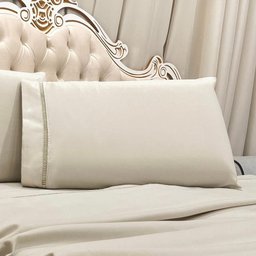 Jogo de Cama Lençol King Realce Percal 400 Fios 4 Peças - Bege - 3