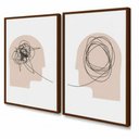 Ver mais imagens de Kit 2 Quadros Psicologia Linhas da Mente 40x60 Moldura:tabaco