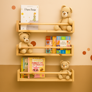 Prateleira Infantil de Madeira para Livros Dulce Slim 40cm