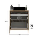 Ver imagem 3 de Gabinete de Banheiro 60cm sem Cuba Ref 650 Branco/Itapuã/Portoro