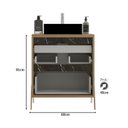 Ver imagem 3 de Gabinete de Banheiro 60cm com Cuba Ref 650 Branco/Itapuã/Portoro