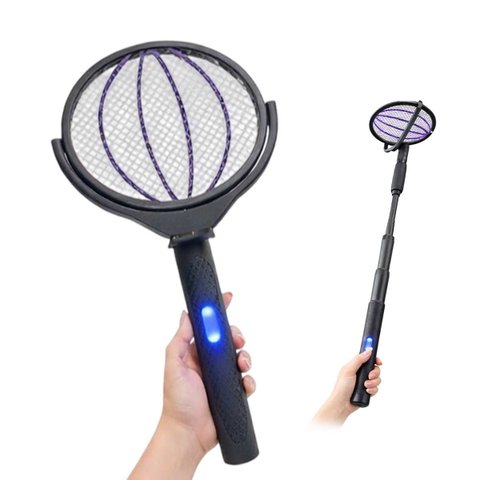 Raquete Eletrica Bastao Mata Mosquito Pernilongo Mosca Inseto Luz Uv Repelente Recarregavel Parede M