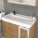 Ver imagem 4 de Gabinete de Banheiro 80cm com Lavatório e Armário Ref 890 Branco/Itapuã/Thassos