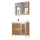 Ver imagem 2 de Gabinete de Banheiro 80cm com Lavatório e Armário Ref 890 Branco/Itapuã/Thassos
