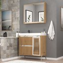 Ver imagem 1 de Gabinete de Banheiro 80cm com Lavatório e Armário Ref 890 Branco/Itapuã/Thassos