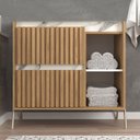 Ver imagem 1 de Gabinete de Banheiro 80cm sem Lavatório Ref 890 Branco/Itapuã/Thassos