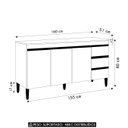 Ver imagem 4 de Balcão de Cozinha com Tampo 160cm Andréia Amêndoa/branco - Ajl Móveis
