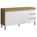 Ver imagem 2 de Balcão de Cozinha com Tampo 160cm Andréia Amêndoa/branco - Ajl Móveis
