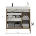 Ver imagem 3 de Gabinete de Banheiro 80cm com Lavatório Ref 890 Branco/Itapuã/Thassos