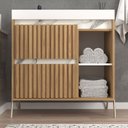 Ver imagem 1 de Gabinete de Banheiro 80cm com Lavatório Ref 890 Branco/Itapuã/Thassos