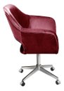Ver imagem 2 de Cadeira Para Escritório E Home Office Zara Base Giratória - Suede Bordô