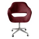 Ver imagem 1 de Cadeira Para Escritório E Home Office Zara Base Giratória - Suede Bordô