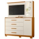 Ver imagem 1 de Cômoda com Painel para Tv 43" 4 Gavetas 2 Portas Ilha Bela Ilha Bela Cinamomo/off White