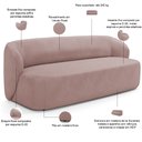 Ver imagem 4 de Sofá 3 Lugares Orgânico para Sala de Estar Living 205cm Heidy F04 Veludo Rosê - Lyam Decor