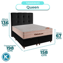 Ver imagem 2 de Conjunto Cama Box Bau Blindado Queen + Colchão Molas Ensacadas Airtech Ortobom + Cabeceira