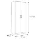 Ver imagem 3 de Armário Multiuso 2 Portas 5 Prateleiras Branco Menezes