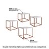 Kit com 4 Mesas de Centro Cube Industrial - Branco/cobre - 2