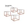 Kit com 4 Mesas de Centro Cube Industrial - Branco/cobre - 3