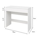 Ver imagem 4 de Escrivaninha Mesa Escritório Menezes 1 Gaveta 90cm Branco