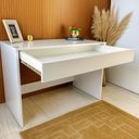 Ver imagem 5 de Escrivaninha Mesa Escritório Menezes 1 Gaveta 90cm Branco