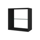 Ver imagem 2 de Armário de MDF Aéreo Fit 60cm sem Porta e com Prateleira de Vidro Yescasa Preto