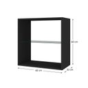 Ver imagem 3 de Armário de MDF Aéreo Fit 60cm sem Porta e com Prateleira de Vidro Yescasa Preto