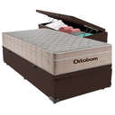 Ver imagem 1 de Cama Baú Solteiro Marrom+colchão Airtech Molas Ortobom