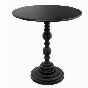 Mesa Lateral Vitino Roma Pedestal Ferro Mesinha Canto Preta 40cm X 52cm