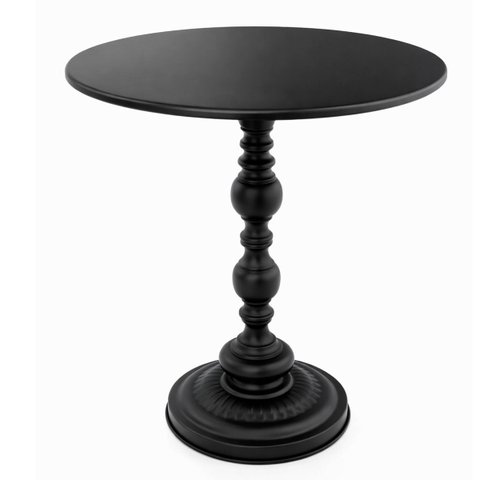 Mesa Lateral Vitino Roma Pedestal Ferro Mesinha Canto Preta 40cm X 52cm