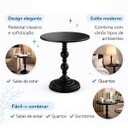 Ver mais imagens de Mesa Lateral Vitino Roma Pedestal Ferro Mesinha Canto Preta 40cm X 52cm
