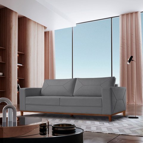 Sofá 3 Lugares Roma Veludo 2,20m