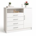 Ver imagem 2 de Cômoda 4 Gavetas 1 Porta e Nicho para Quarto Branco