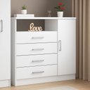 Ver imagem 6 de Cômoda 4 Gavetas 1 Porta e Nicho para Quarto Branco