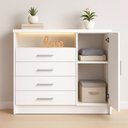 Ver imagem 5 de Cômoda 4 Gavetas 1 Porta e Nicho para Quarto Branco