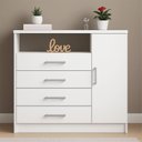 Ver imagem 7 de Cômoda 4 Gavetas 1 Porta e Nicho para Quarto Branco