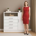 Ver imagem 4 de Cômoda 4 Gavetas 1 Porta e Nicho para Quarto Branco