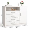 Ver imagem 3 de Cômoda 4 Gavetas 1 Porta e Nicho para Quarto Branco