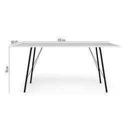 Mesa Sala de Jantar Paraty Preto 150x90cm Tampo Branco Preto - 2