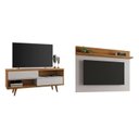 Ver imagem 3 de Rack com Painel para TV até 50 Polegadas 135,6CMX162,5cm 2 Portas NT1185 Bege