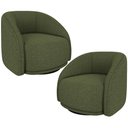 Ver imagem 1 de Kit 02 Poltronas Decorativas Giratória Angelina M03 Linho Verde - Lyam Decor