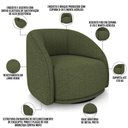 Ver imagem 5 de Kit 02 Poltronas Decorativas Giratória Angelina M03 Linho Verde - Lyam Decor