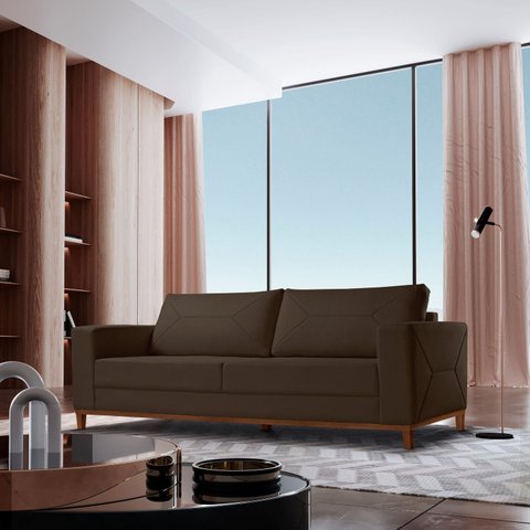 Sofá 3 Lugares Roma Veludo 2,40M 